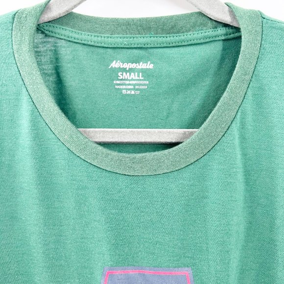 Men'S Aeropostale Green long sleeve t shirt Size Small New - Picture 3 of 6